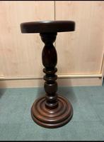 Vintage Eiken houten (planten) bijzet tafel bruin 56,5 (28), Minder dan 55 cm, Rond, Hout, Zo goed als nieuw