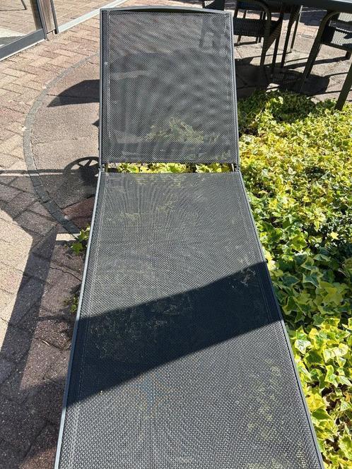 Ligbed, Tuin en Terras, Ligbedden, Gebruikt, Aluminium, Verstelbaar, Verrijdbaar, Ophalen