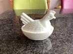 Melkglas, kip(je) op nest, wit, vintage, Antiek en Kunst, Ophalen