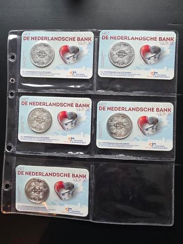 Nederlandse  bank  coins 5x beschikbaar voor biedingen
