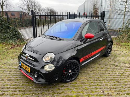 Fiat 500 1.4 T-jet Abarth 595 107KW 2017 Zwart AIRCO PDC, Auto's, Fiat, Bedrijf, ABS, Airbags, Airconditioning, Alarm, Bluetooth