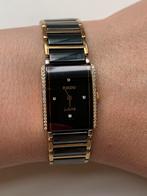 Rado jubile zwart goud horloge met diamanten aan zijkant, Ophalen of Verzenden, Goud, Polshorloge, Overige merken