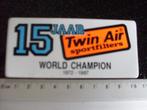 sticker 15 jaar twin air sportfilters world champion 1972 87, Ophalen of Verzenden, Merk, Zo goed als nieuw