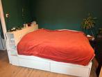 Gratis IKEA Brimnes bed 160x220 met hoofdbord, Huis en Inrichting, Slaapkamer | Bedden, Ophalen, Gebruikt, Wit, Tweepersoons
