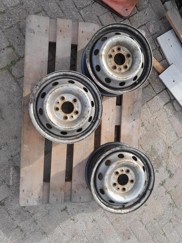 3x Stalen Velgen 15 inch 5x130 Bus/Camper, Auto diversen, Velgenbomen, Gebruikt, Ophalen of Verzenden