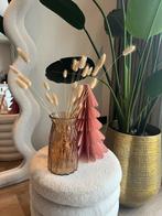 Bruin kleurige glazen vaasje, Ophalen of Verzenden, Zo goed als nieuw, Rond, Glas