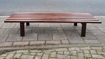 Vintage grote wengé design lattenbank - retro jaren 60 70 beschikbaar voor biedingen