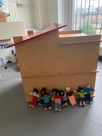 Educo kleuterschool groot houten poppenhuis met poppetjes, Verzamelen, Ophalen, Zo goed als nieuw, Poppenhuis