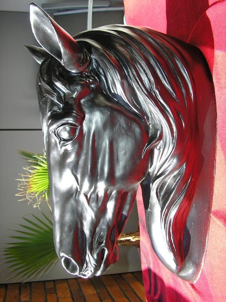 € 100 !! XXL BEELD PAARD GROTE BUSTE WANDDECORATIE, Antiek en Kunst, Kunst | Beelden en Houtsnijwerken, Ophalen