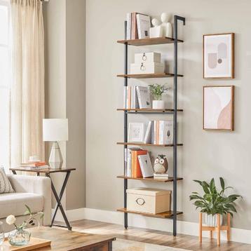 VASAGLE Staande plank, boekenkast, 6 planken, ladderplank beschikbaar voor biedingen