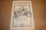 Originele advertentie / affiche - Fongers rijwielen - 1928 !, Ophalen of Verzenden, Gebruikt, Reclamebord