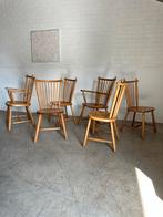 Vintage stoelen, Ophalen, Gebruikt, Bruin, Vijf, Zes of meer stoelen