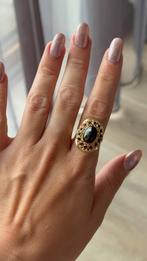 Vintage 14 karaat gouden ring met granaat – maat 18 mm, Ophalen of Verzenden, Goud, Ring, Met edelsteen