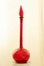 Empoli rode glazen karaf, Genie bottle, Antiek en Kunst, Ophalen