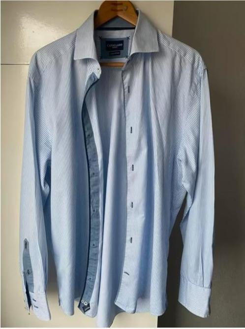 Doppio Ritorto van Cavallaro Napoli mt. XXL, Kleding | Heren, Grote Maten, Zo goed als nieuw, Overhemd, Blauw, Ophalen of Verzenden