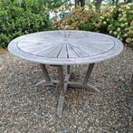 Tuintafel teakhout rond 130 cm Hattersley collection, Ophalen, Gebruikt, Rond, Teakhout