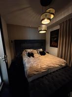 Eric kuster style boxspring+ voetenbank+2 nachtkastjes, Ophalen, Zwart, Tweepersoons, Eric kuster style