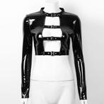 Dames korte wetlook top / sexy vrouwen crop topje lak leren, Kleding | Dames, Verzenden, Nieuw, Kleding