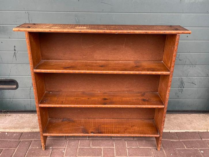 Antieke Grenen Boekenkast 114x104x31 breedte hoogte diepte, Huis en Inrichting, Kasten | Boekenkasten, Gebruikt, 100 tot 150 cm