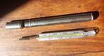 Vintage Brocades Thermometer met Metalen Koker, Ophalen of Verzenden