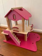 Houten roze poppenhuis, Ophalen, Gebruikt