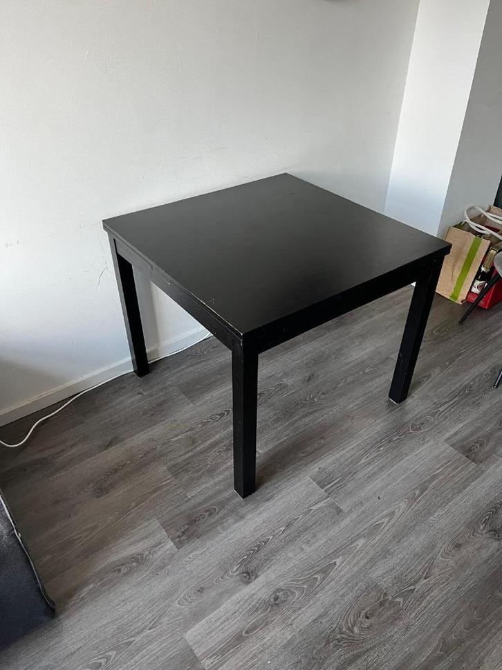 Ikea Bjursta Uitschuifbare Eettafel Zwart, Huis en Inrichting, Tafels | Eettafels, Zo goed als nieuw, 50 tot 100 cm, 150 tot 200 cm
