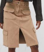 Stradivarius stoere beige jeans rok nieuw maat 34, Beige, Nieuw, Ophalen of Verzenden, Knielengte