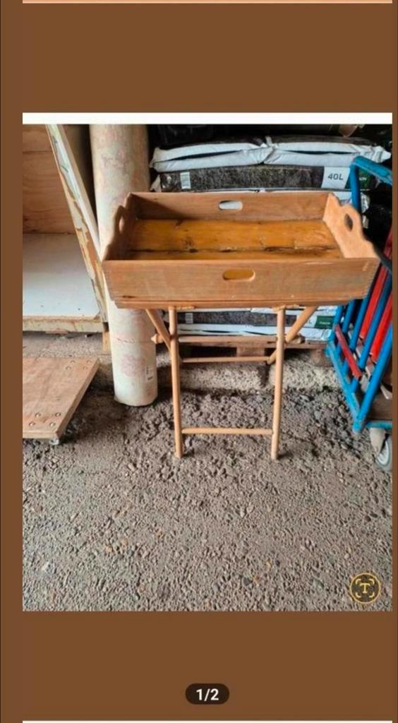 2 x dienblad met standaard, Huis en Inrichting, Tafels | Statafels, Gebruikt, Ophalen