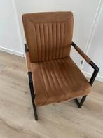6 mooie cognac stoelen met stalen frame., Huis en Inrichting, Stoelen, Ophalen, Gebruikt, Bruin