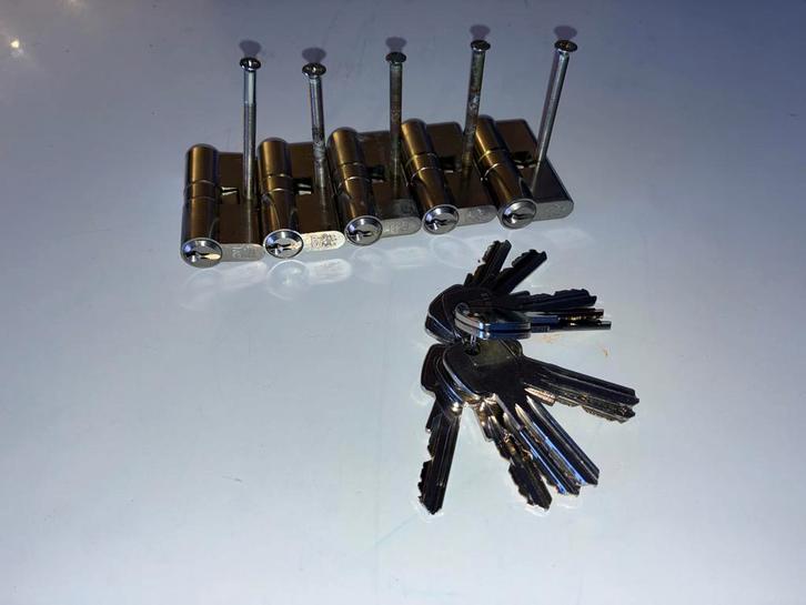 Cilinderslot set, Doe-het-zelf en Verbouw, Hang- en Sluitwerk, Gebruikt, Slot, Overige materialen, Ophalen of Verzenden