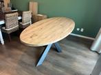 Eiken Ovale tafel met matrixpoot, Nieuw, Eikenhout
