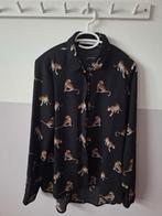 Prachtig zwarte blouse leopard van Costes maat M!, Maat 38/40 (M), Zwart, Ophalen of Verzenden, Zo goed als nieuw