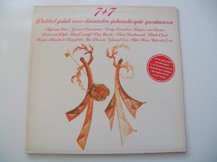 LP 7+7 Dubbel Geluk voor Duizenden Gehandicapte Sportmensen, Cd's en Dvd's, Vinyl | Verzamelalbums, Zo goed als nieuw, Pop, 12 inch