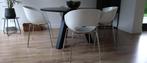 4 stoelen bij eetkamertafel, Huis en Inrichting, Stoelen, Ophalen, Gebruikt, Wit, Vier