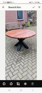 Eettafel hout rond 140  landelijke afwerking, Ophalen, Rond, 100 tot 150 cm, 100 tot 150 cm