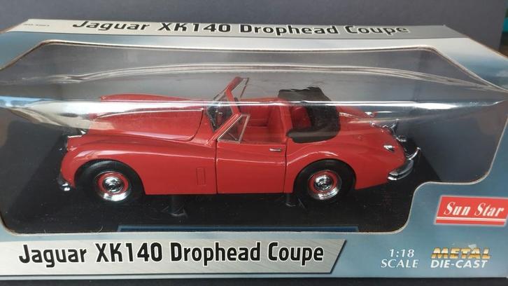 Jaguar XK 140 Drophead red 1:18 Sunstar Pol, Hobby en Vrije tijd, Modelauto's | 1:18, Zo goed als nieuw, Auto, Overige merken