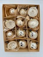 Set can 12 oude glazen zilveren kerstballen, Diversen, Ophalen of Verzenden, Gebruikt