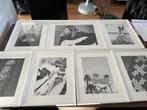 7 schilderen met posters (6x 40x30cm, 1x 40x50cm), Minder dan 50 cm, Verzenden, Zo goed als nieuw, Schilderij