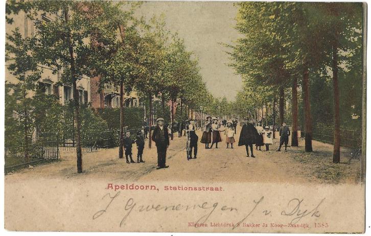 Apeldoorn, Stationsstraat, Verzamelen, Ansichtkaarten | Nederland, Ongelopen, Gelderland, Voor 1920, Verzenden