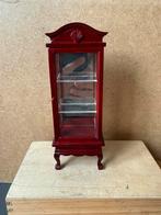 Kast vitrine met spiegel - hxbxd 17.5x6.5x3.7cm - hout, Ophalen of Verzenden, Zo goed als nieuw, Poppenhuis