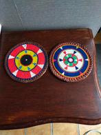 Vintage leren kraaltjes onderzetters, Antiek en Kunst, Curiosa en Brocante, Ophalen