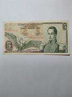 Colombia 5 Pesos 1968 Bankbiljet, Ophalen of Verzenden, Zuid-Amerika, Los biljet