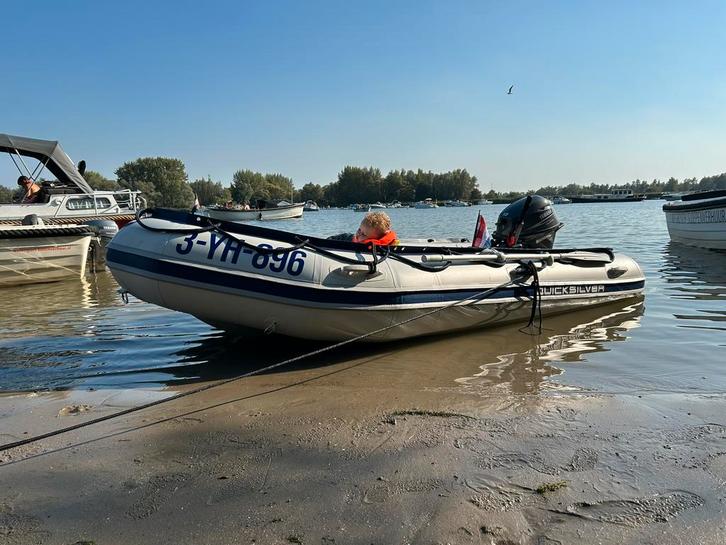 Quiksilver HD 365 rubberboot Yamaha 20pk buitenboordmotor, Watersport en Boten, Rubberboten, Zo goed als nieuw, Yamaha, Aluminium