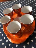 Vintage porseleinen Eierdopjes Set met Dienblad, Huis en Inrichting, Keuken | Servies, Gebruikt, Keramiek, Overige typen, Ophalen of Verzenden