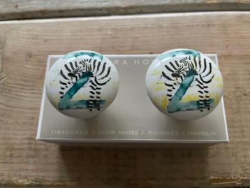 2 x kastknop deurknop porselein. Zebra Zara Home. NIEUW. beschikbaar voor biedingen