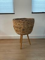 Rieten plantenbak op pootjes, Tuin en Terras, Bloembakken en Plantenbakken, Minder dan 30 cm, Minder dan 60 cm, Rond, Ophalen of Verzenden
