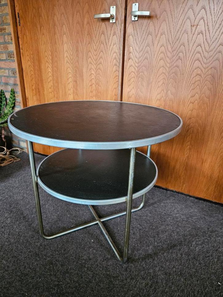 Gispen 503 Bijzettafel - Design Bauhaus, Huis en Inrichting, Tafels | Sidetables, Gebruikt, 25 tot 50 cm, 50 tot 100 cm, Rond