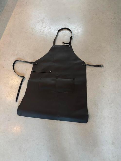 Donkerbruin nieuw lederen schort BBQ schort werkschort leer, Tuin en Terras, Barbecue-accessoires, Nieuw, Ophalen of Verzenden