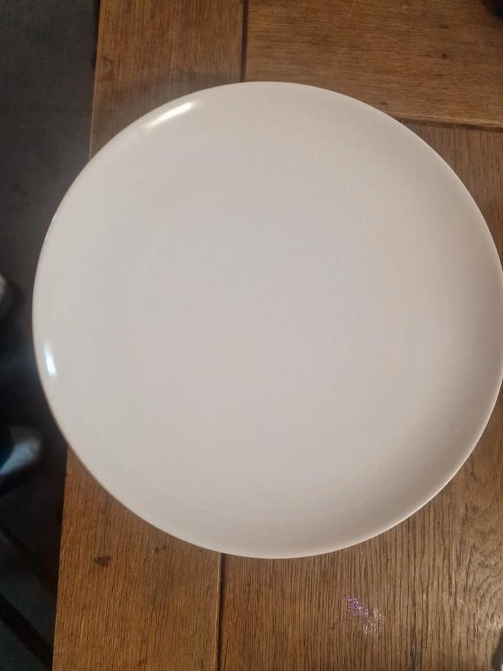 4 Grote Platte Borden, Huis en Inrichting, Keuken | Servies, Gebruikt, Bord(en), Effen, Keramiek, Ophalen