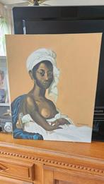 Schilderij Afrikaanse vrouwe, Antiek en Kunst, Ophalen